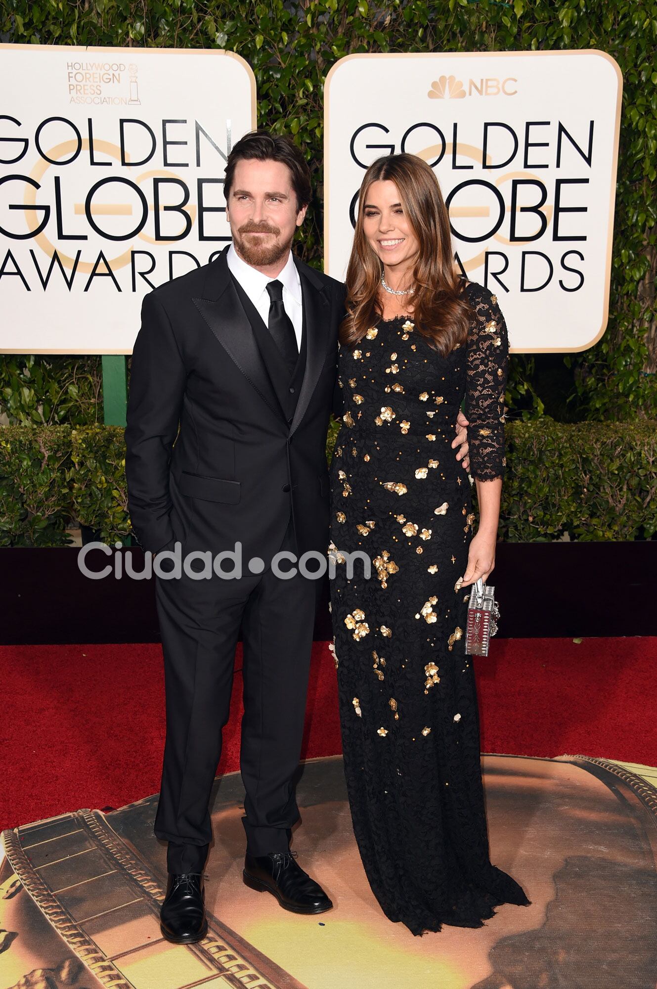 Christian Bale y su mujer, súper elegantes (Fotos: AFP). 