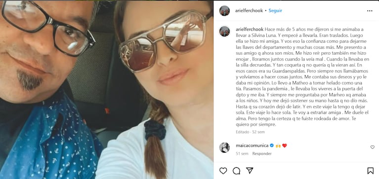 Christian Basoalto contó cómo se convirtió en el chofer de Silvina Luna. (Foto: Instagram / arielferchook)