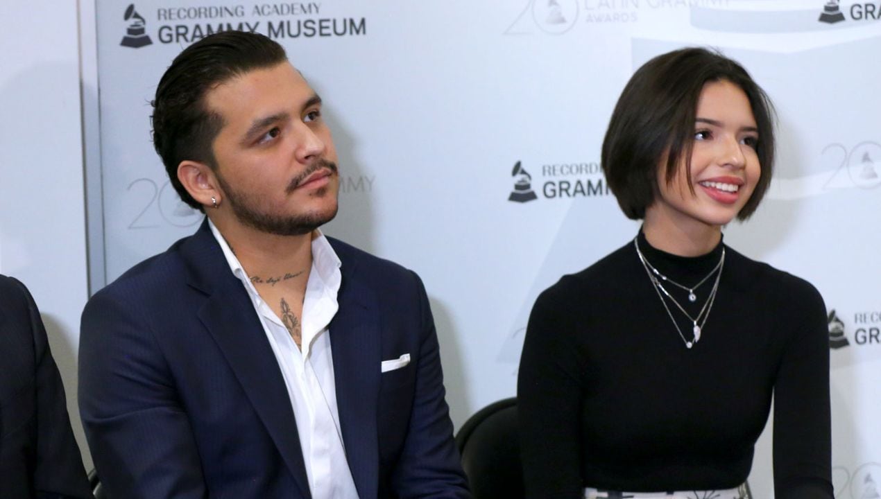 Christian Nodal se casó con Ángela Aguilar, tras su separación de Cazzu. Fuente: Imagen subida a la web por Billboard.