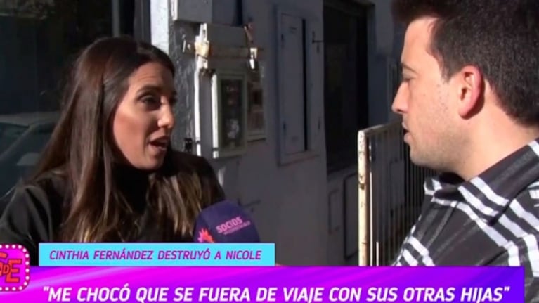 Cinthia Fernández criticó a Nicole Neumann y defendió a Fabián Cubero en su rol como padre