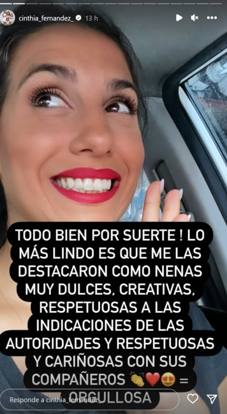 Cinthia Fernández fue a buscar los boletines de sus hijas y se llevó una sorpresa: ¿cómo les fue?