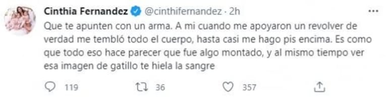 Cinthia Fernández respaldó a Amalia Granata tras sus tweets sobre el ataque a Cristina Kirchner