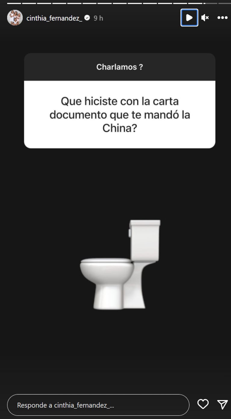 Cinthia Fernández respondió muy picante qué hizo con la carta documento que le mandó China Suárez