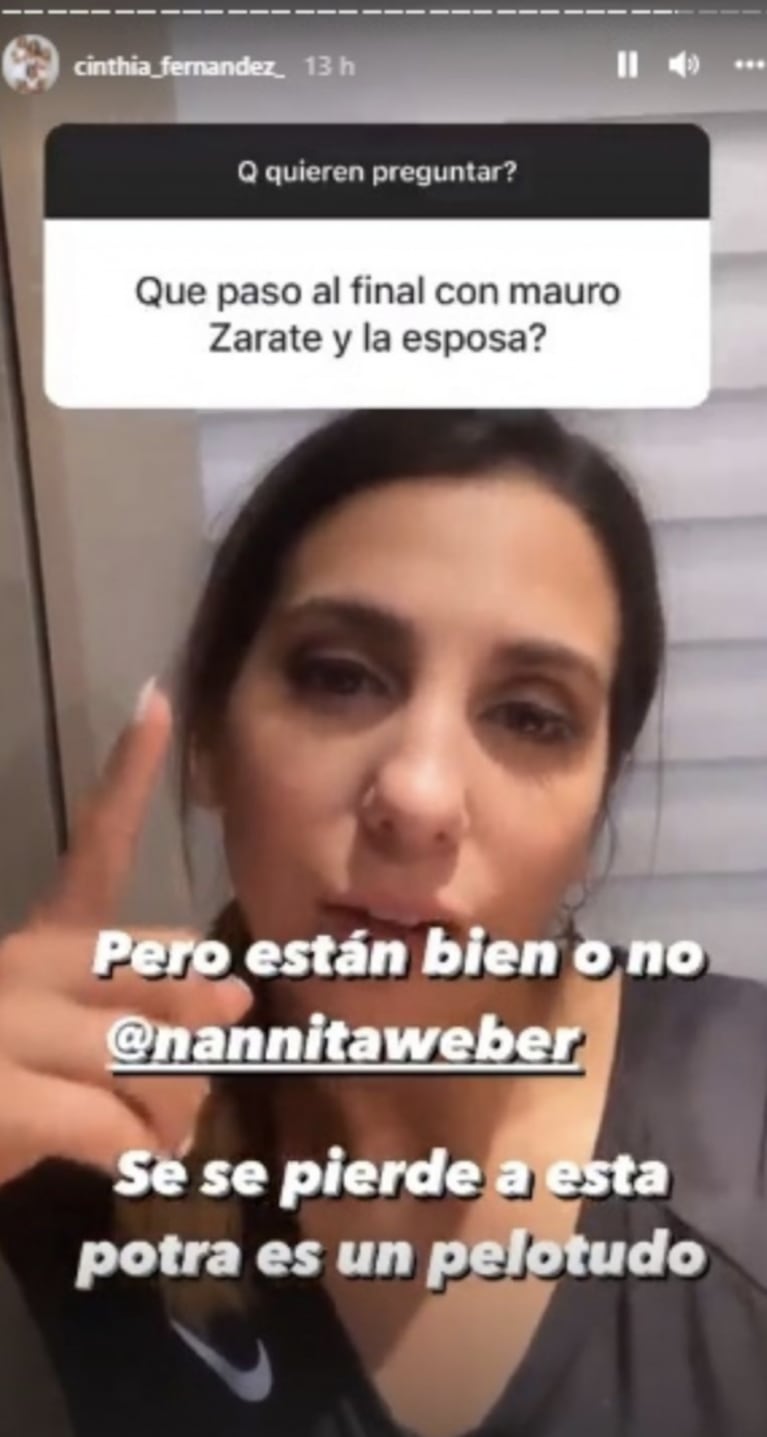 Cinthia Fernández reveló cómo están Natalie Weber y Mauro Zárate tras los rumores de crisis: "Tuvieron discusiones y está solucionado"