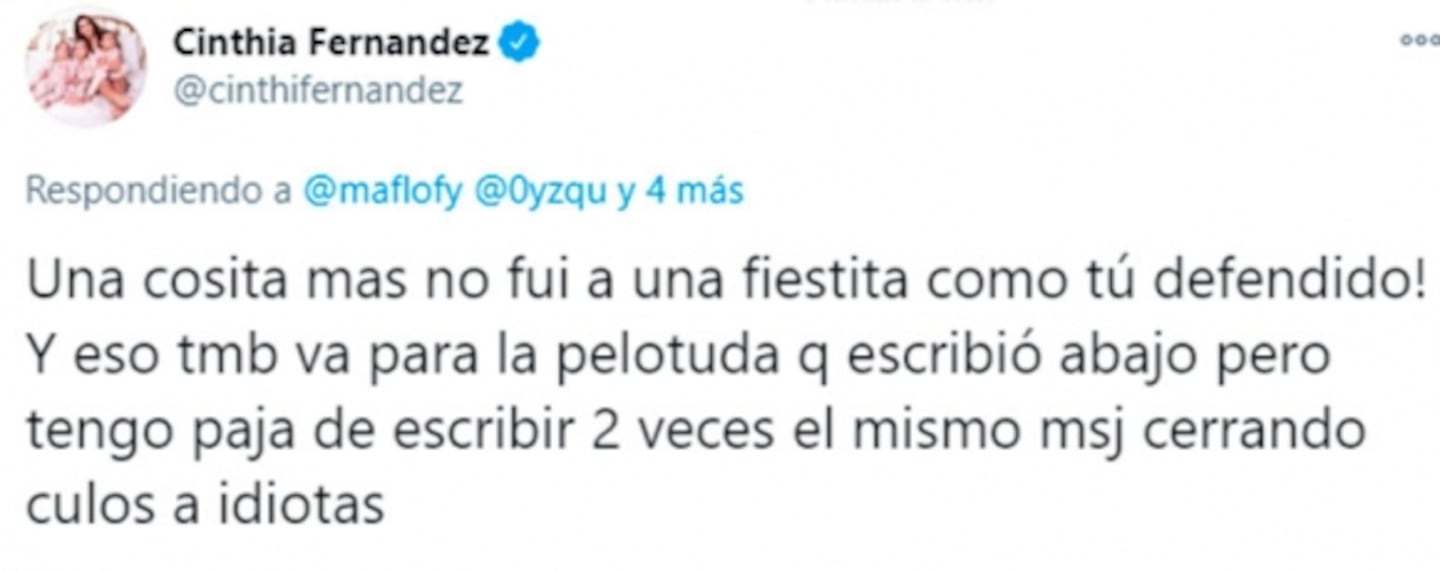 Cinthia Fernández salió enojada al cruce de quienes la comparan con Fede  Bal por tener que aislarse: 