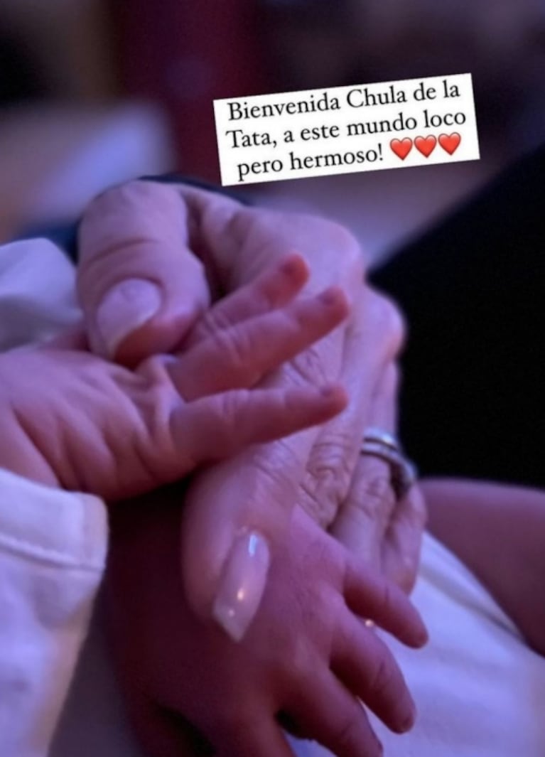 Claudia Villafañe mostró una tierna foto de Azul, su nieta recién nacida: "Chula de la Tata" 