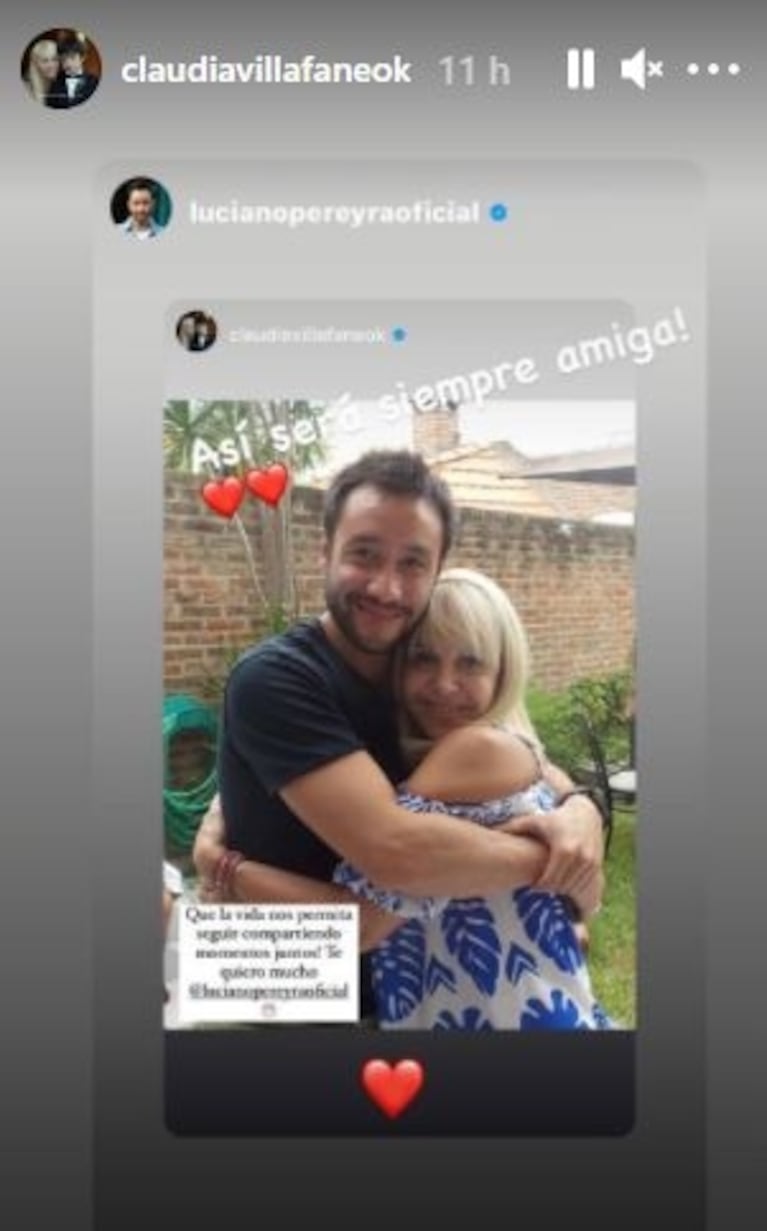 Claudia Villafañe saludó a Luciano Pereyra por su cumple con un profundo mensaje y fotos inéditas de su amistad: "Te quiero mucho"