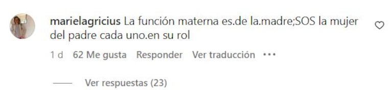 Comentarios conta Mica Viciconte en redes sociales.