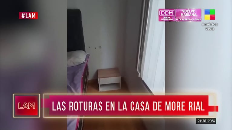 Cómo habría dejado Morena Rial el departamento que alquilaba en Belgrano (Foto: Captura LAM).