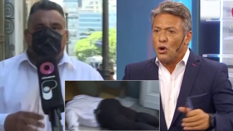 Cómo sigue la salud de Carlos Ferrara, el cronista de Telenueve que se descompensó al aire (Fotos: Capturas)