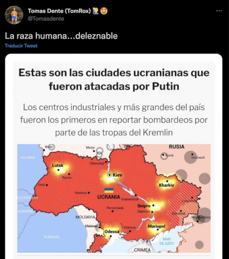 Conmoción por el ataque de Rusia a Ucrania: los significativos mensajes de las figuras en las redes