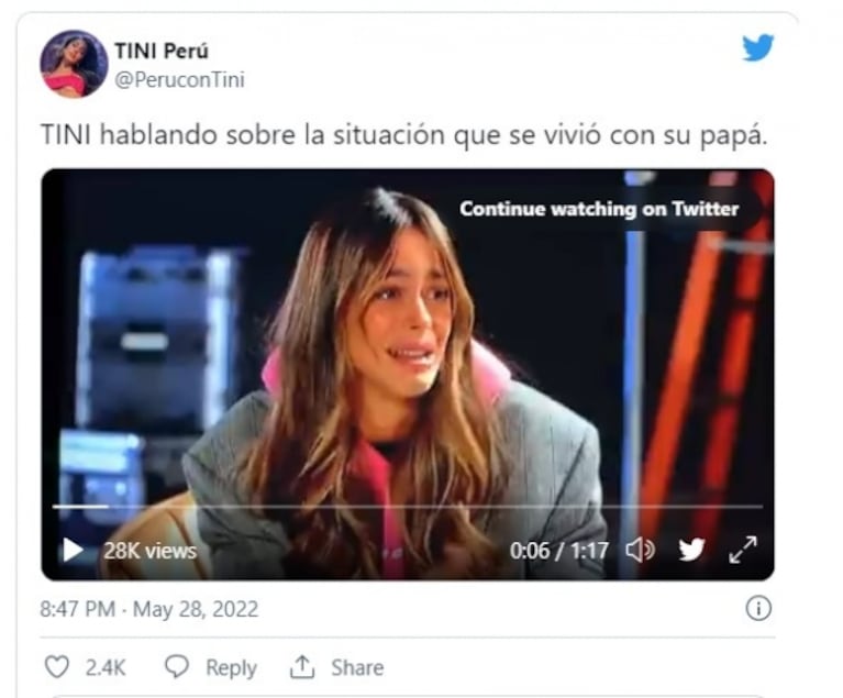 Conmovedor llanto de Tini Stoessel al hablar de la salud de su papá Alejandro: "Le cantaba y él reaccionaba"