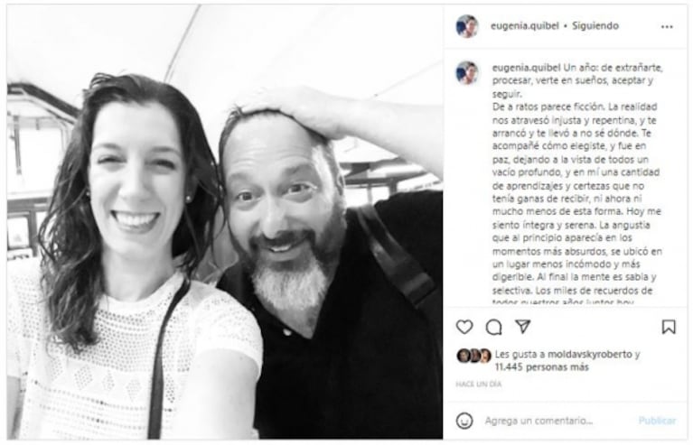 Conmovedor mensaje de Eugenia Quibel, la última pareja de Gerardo Rozín, a un año de la muerte del conductor