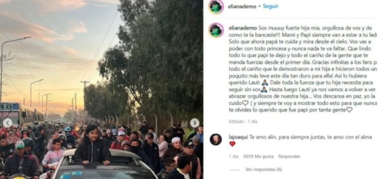 Conmovedor mensaje de la expareja de El Noba a su hija en común tras la muerte del cantante