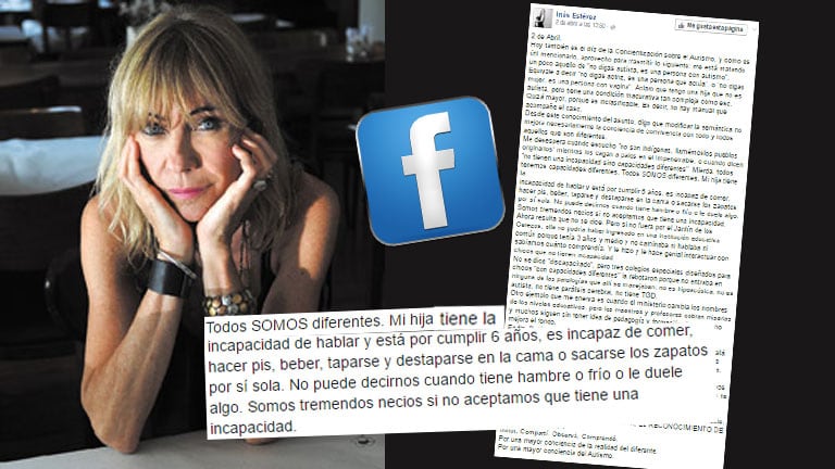 Conmovedora carta de Inés Estévez en el Día de la Concientización sobre el Autismo. Foto: Web