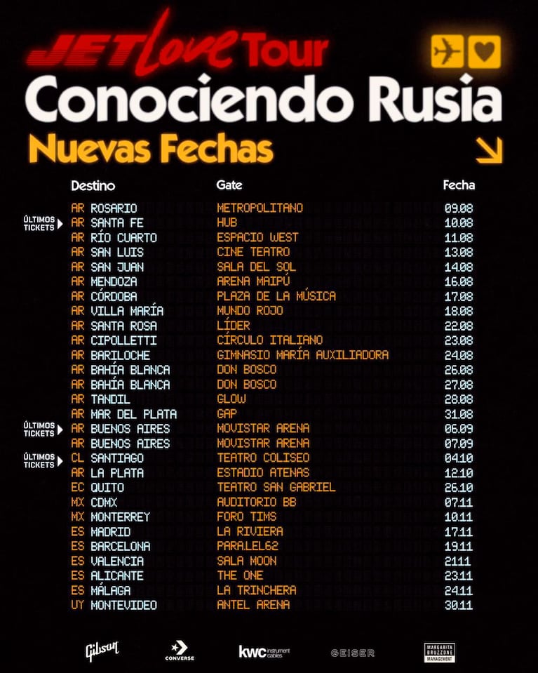 Conociendo Rusia inició el arrasador Jet Love Tour: cómo sigue la gira