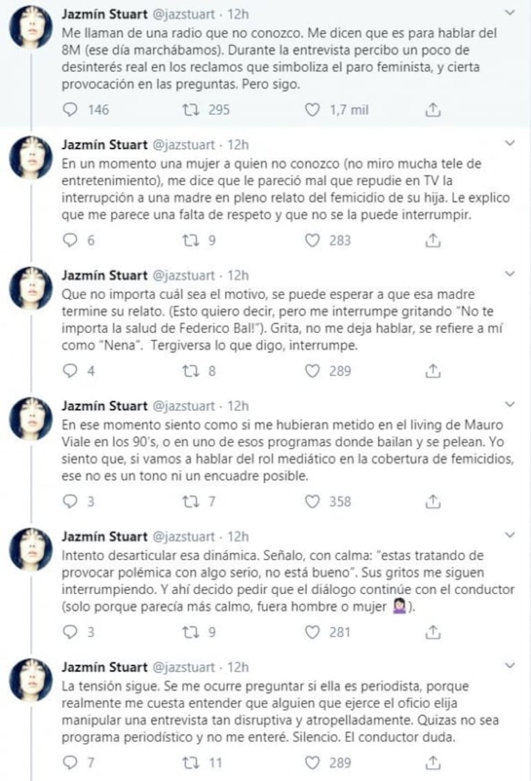 Contundente descargo de Jazmín Stuart tras el tenso cruce con Sol Pérez: "Quieren sangre, ese es su negocio"