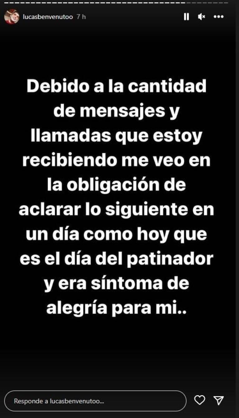 Contundente reacción de Lucas Benvenuto tras los rumores de que podría estar en el Bailando: "No aceptaría ninguna propuesta"