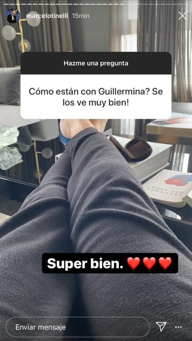 Contundente respuesta de Marcelo Tinelli cuando le preguntaron cómo están con Guillermina Valdés tras la reconciliación: "Súper bien"