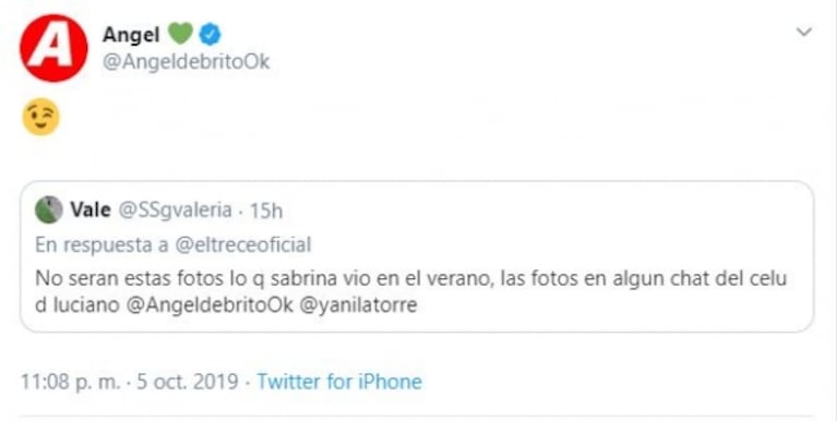 Contundente tweet de Ángel de Brito sobre las fotos hot de Luciano Castro y la fuerte crisis con Sabrina Rojas