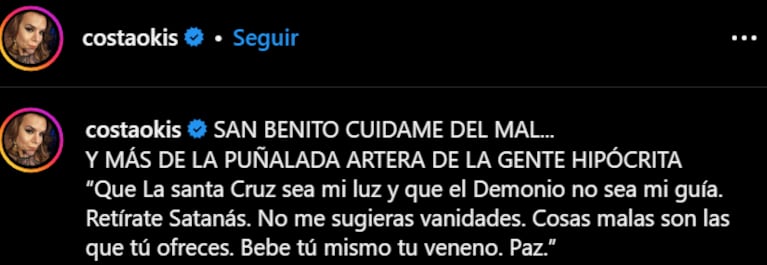 Costa hizo un picante posteo tras su paso al costado de Legalmente Rubia.