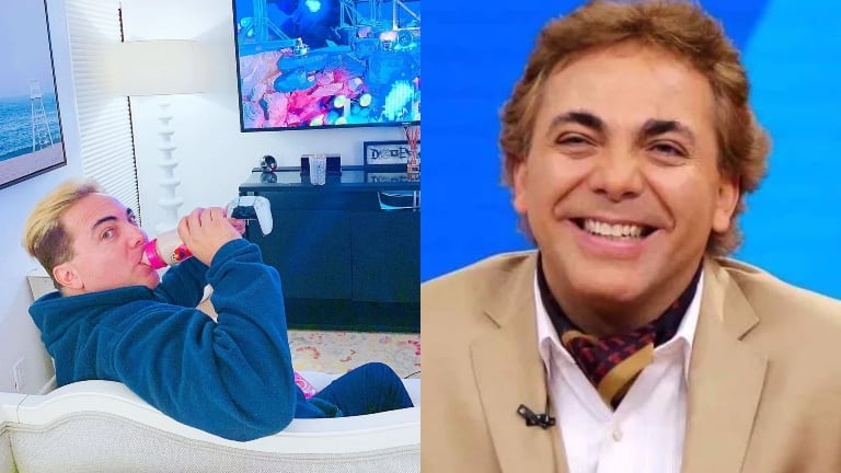 Cristian Castro furor en redes por su insólita foto jugando a la Play 5 ¡y tomando la mamadera!: Un poco más maduro cada día