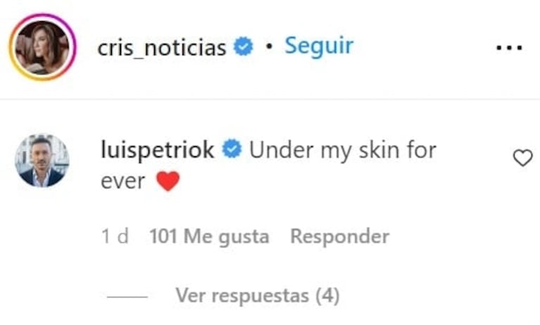 Cristina Pérez mostró el tatuaje que se hizo con su novio: "Te llevo bajo mi piel"