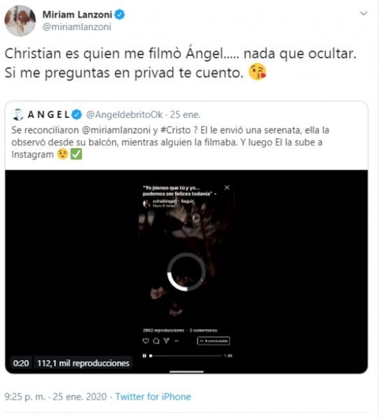 Crítica de Ángel de Brito a Miriam Lanzoni tras su reconciliación... y filoso cruce: "Ya lo hiciste público"