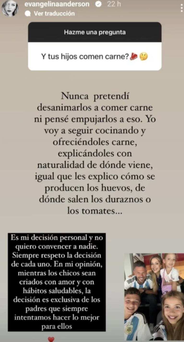 Cuál es la comida bien “argenta” que Evangelina Anderson jamás probó ni probará: “¡Jamás!”