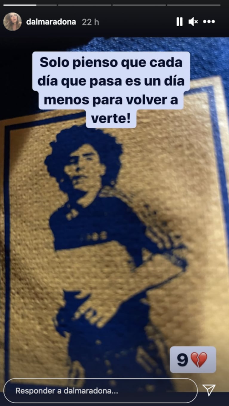 Dalma Maradona homenajeó a Diego a nueve meses de su muerte: "Un día menos para volver a verte"