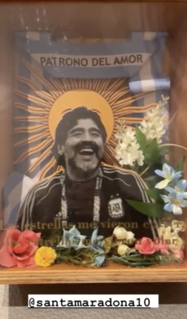 Dalma Maradona mostró el altar con fotos de su papá que tiene en su casa: "Te voy a extrañar todos los días de mi vida"