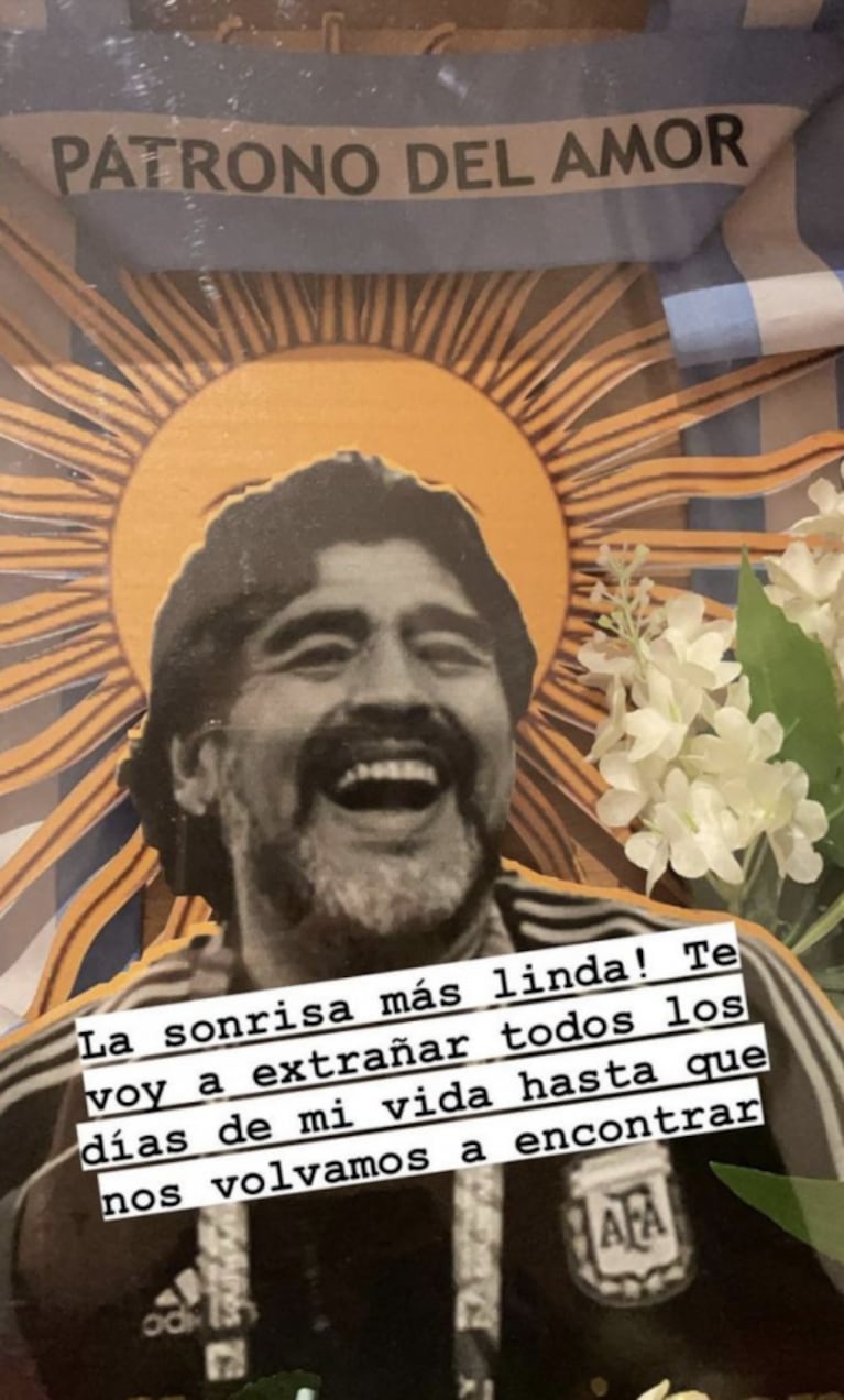 Dalma Maradona mostró el altar con fotos de su papá que tiene en su casa: "Te voy a extrañar todos los días de mi vida"