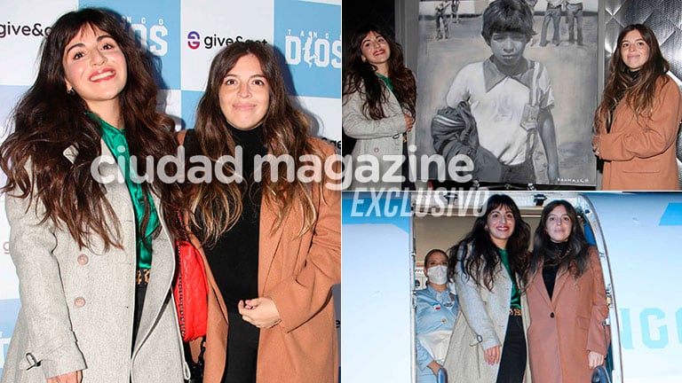 Dalma y Gianinna Maradona, en la emotiva presentación del Tango D10S (Fotos: Movilpress)