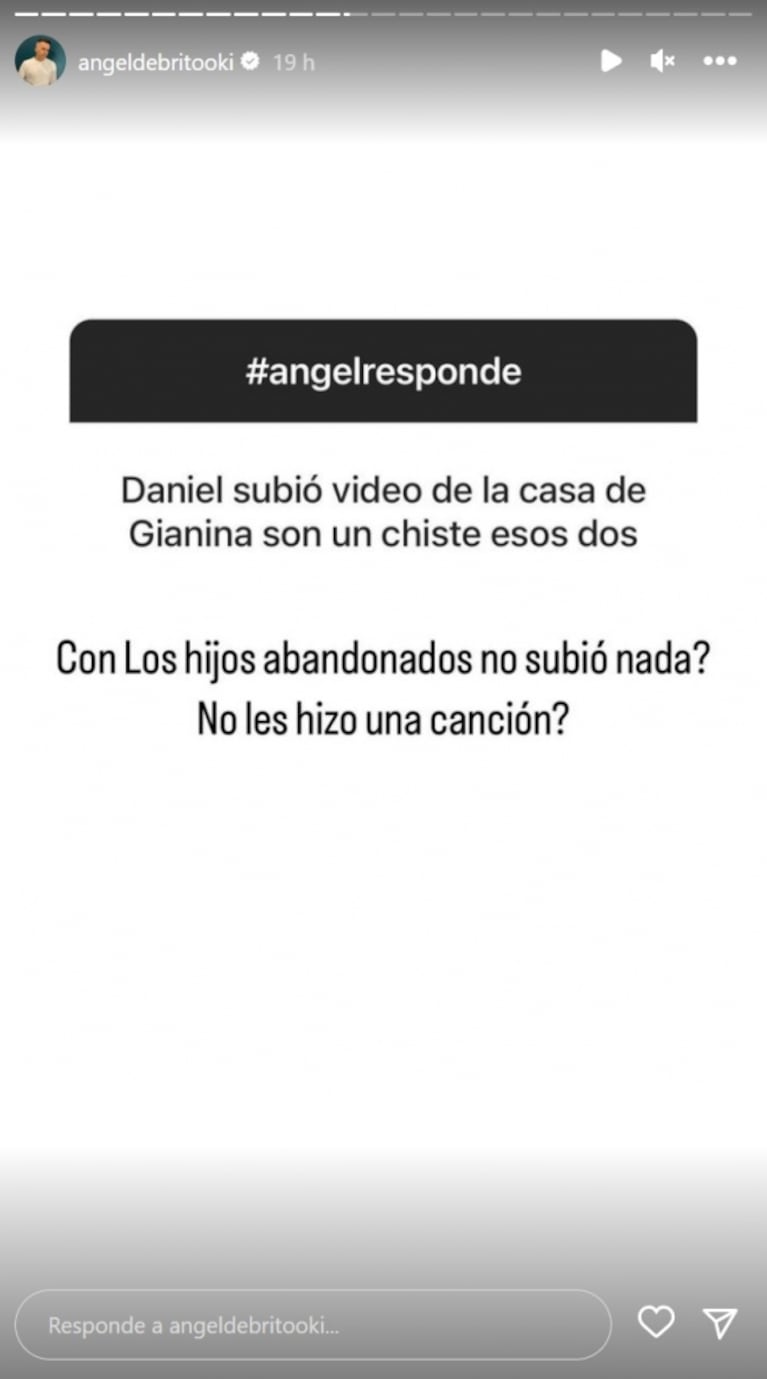 Daniel Osvaldo subió un video desde la casa de Gianinna Maradona y Ángel de Brito lo fulminó 