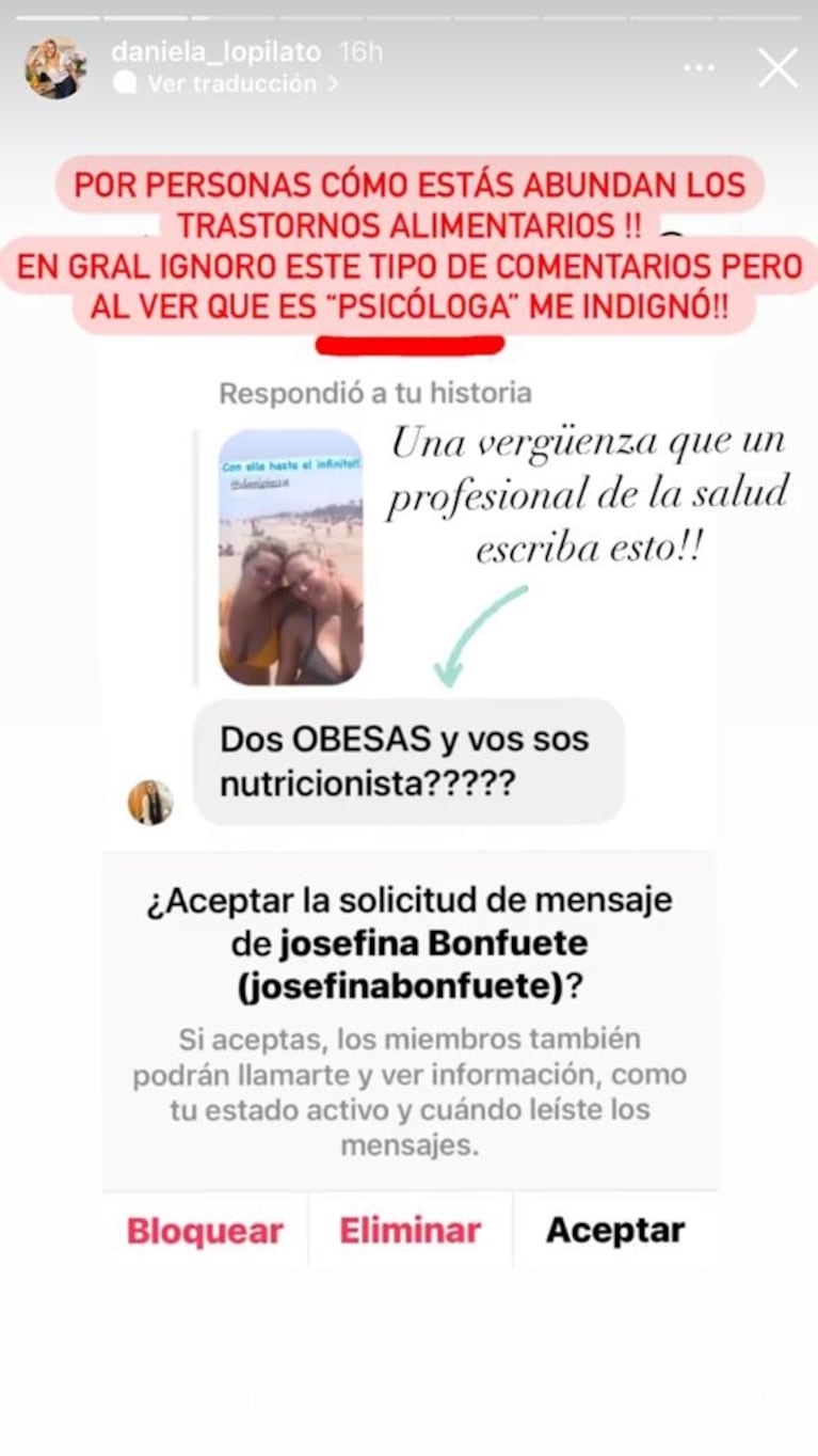 Daniela, la hermana de Luisana Lopilato, expuso la agresión de una seguidora por una foto junto a su hija: "¡Es una vergüenza!"