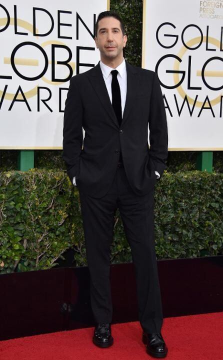 David Schwimmer, también eligió el negro para los Golden Globes 2017.  (Foto: Gentileza E! Entertainment Television)