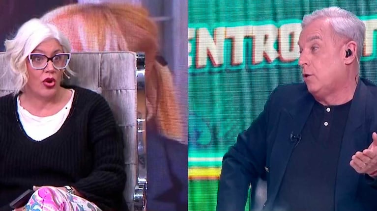 Débora D´Amato y Carlos Monti se trabaron en un tremendo cruce en TV (Foto: net tv)