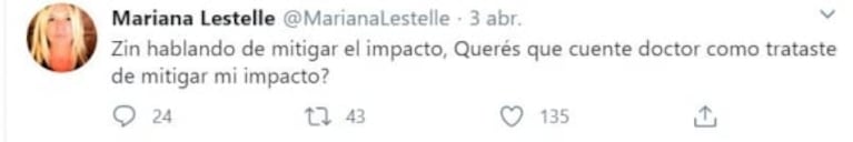 Delicada acusación de Mariana Lestelle contra el doctor Claudio Zin: "Me invitó a su oficina; fue un acoso"