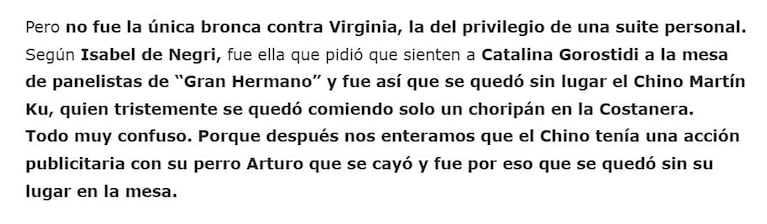 Desde el portal de Laura Ubfal, lanzaron una grave acusación contra Virginia Demo (Foto: captura del blog de noticias).