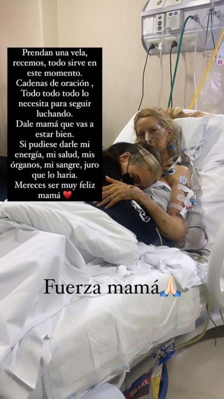 Desgarrador posteo de Cande Tinelli por el delicado estado de salud de Soledad Aquino con una foto junto a ella: "Prendan una vela"