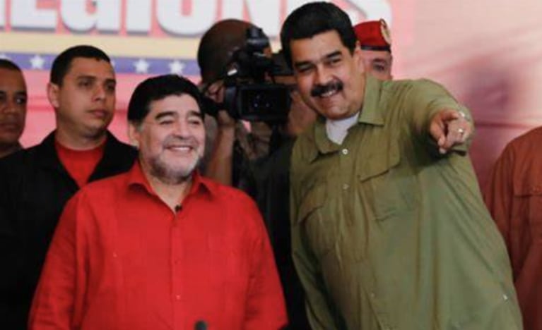 Diego apoyaba a Hugo Chaves y a Nicolás Maduro.