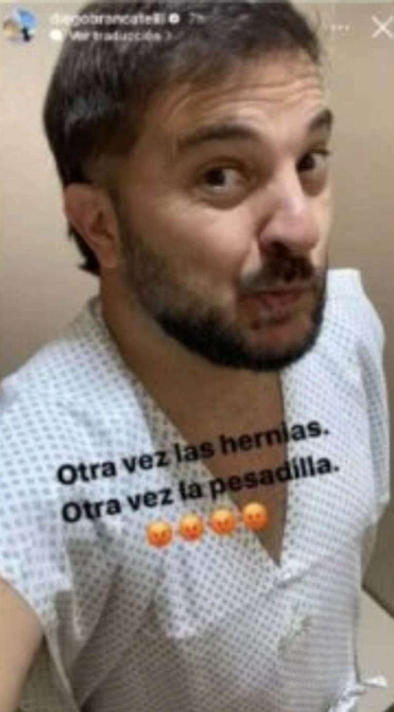 Diego Brancatelli generó preocupación sobre su estado de salud: "Otra vez esta pesadilla"