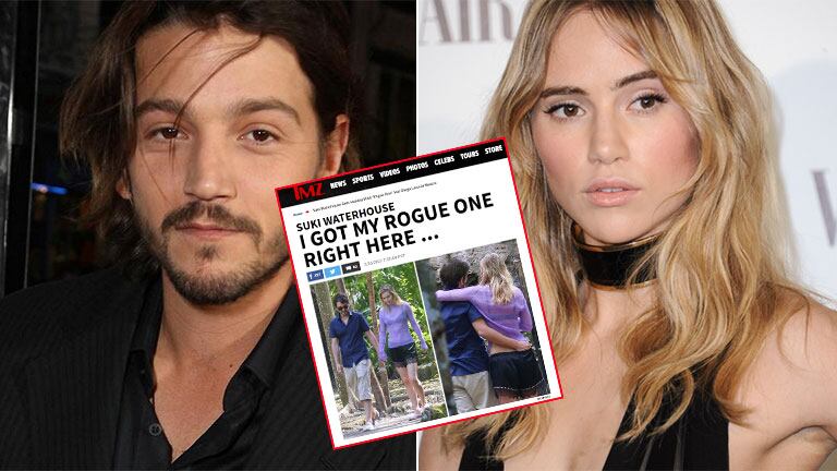 Diego Luna y Suki Waterhouse, juntos en México. (Fotos: TMZ y Web)