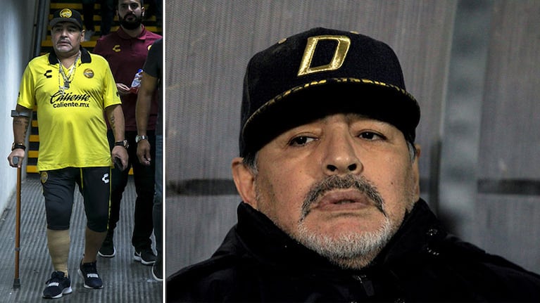 Diego Maradona, internado en una clínica de Olivos. (Foto: AFP y Reuter)