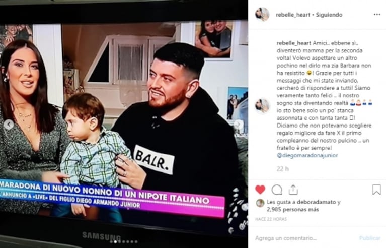 Diego Maradona Jr. espera a su segundo hijo junto a Nunzia Pennino