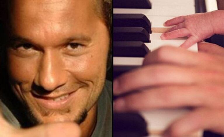 Diego Torres y su hijita Nina "tocando" el piano. (Foto: Twitter @diegotorres)