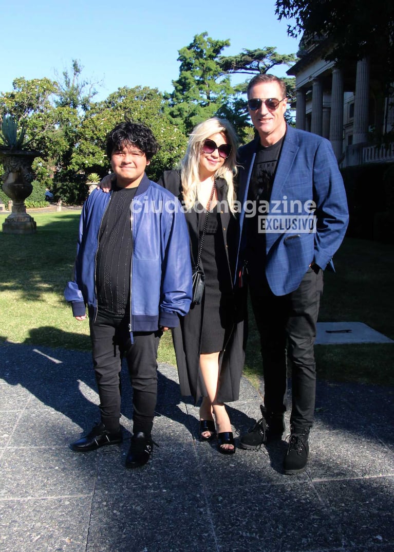 Dieguito Fernando Maradona, Verónica Ojeda y Mario Baudry (Foto: Movilpress)