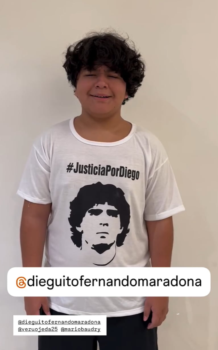 Dieguito pidió justicia por su papá. Foto: IG |  dieguitofernandomaradona