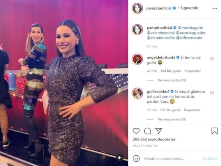 Divertido comentario de Guillermina Valdés tras aparecer en un video que subió Pampita: "Perdón Caro por sacarte glamour del post con mi termo atrás"