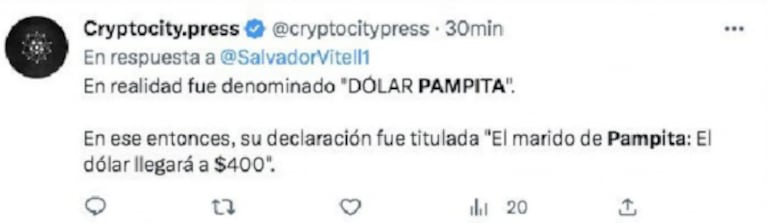 "Dólar Pampita": la modelo se volvió tendencia en las redes por el aumento de la moneda